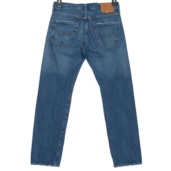 Levis Jeans 501 Straight 150th Anniversary Distressed Button Fly Blue Size 30x30 - Picture 7 of 7